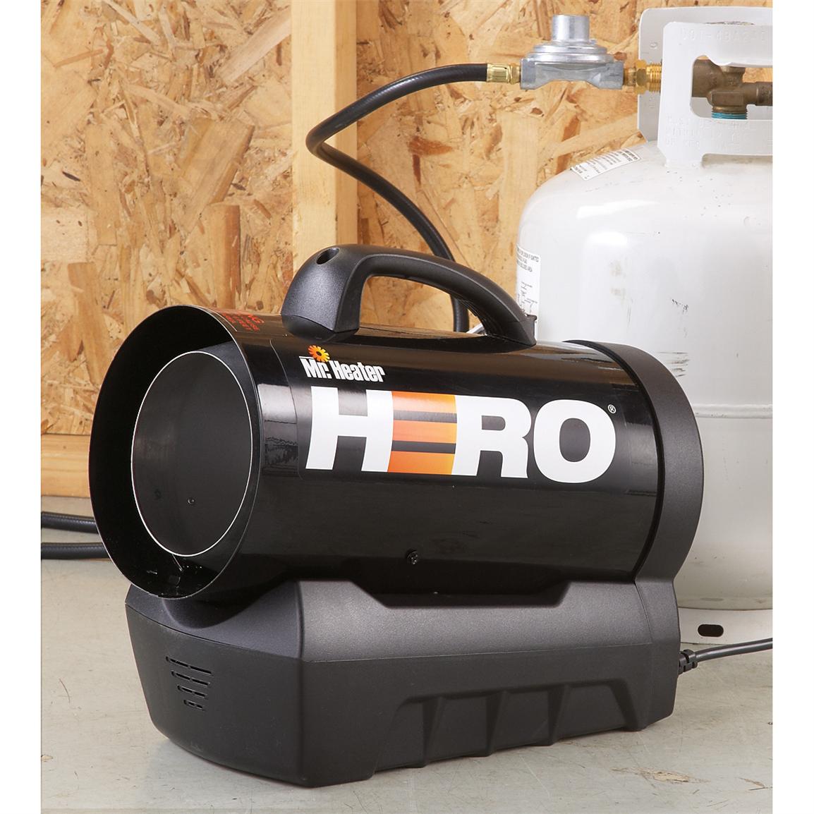 Mr. Heater® Hero 35,000 BTU Cordless Rechargeable Propane Heater 211707, Garage Heaters at