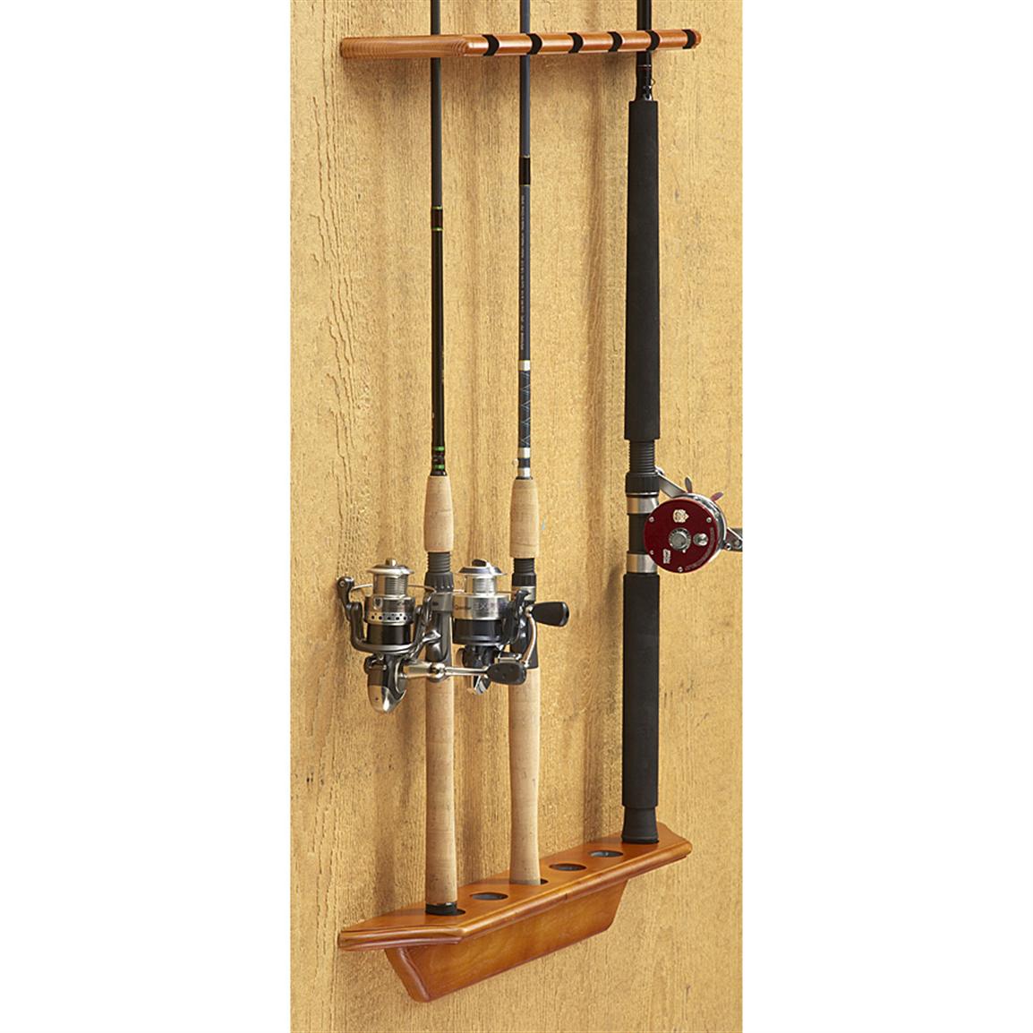 Horizontal 6 rod Wall Rack 214430, Fishing Rod Racks at Sportsman's