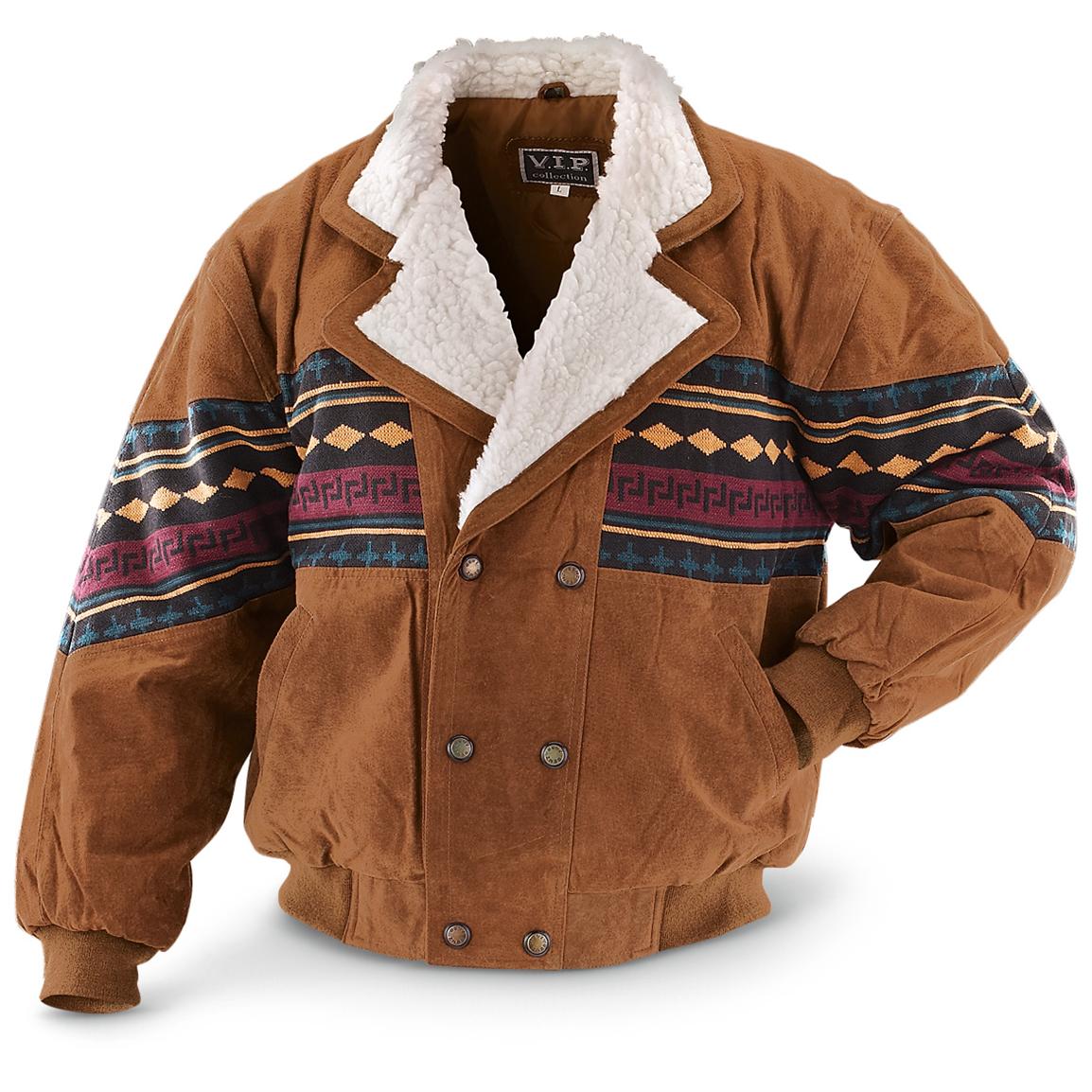 GQ Wear™ Western Suede Leather Jacket, Coffee - 215296, Insulated Jackets & Coats at Sportsman&#39;s ...
