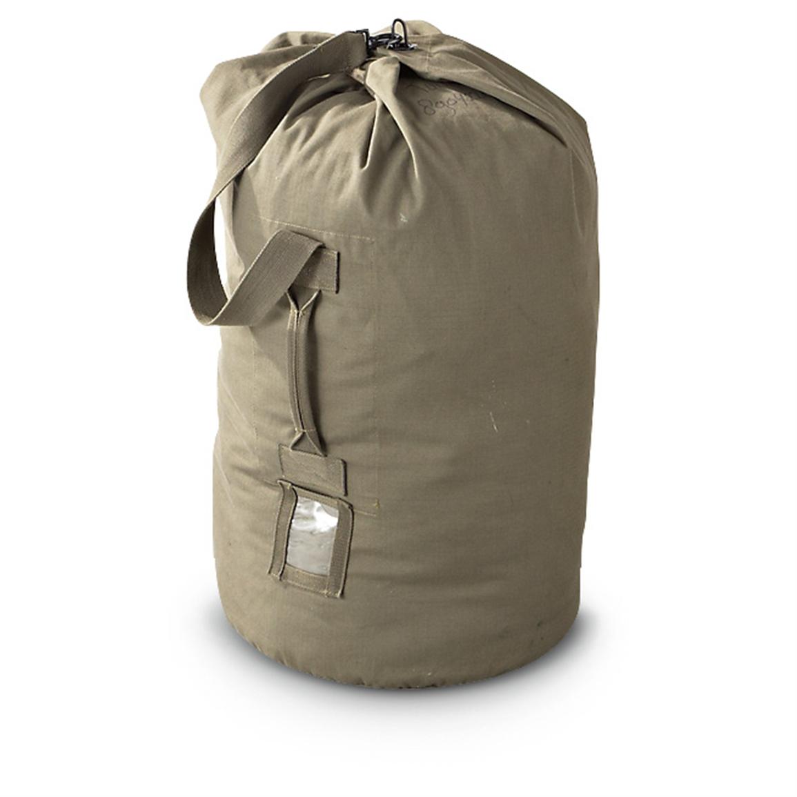 Used Dutch Military Surplus Large Duffel Bag, Olive Drab - 216919, Duffle Bags at Sportsman&#39;s Guide