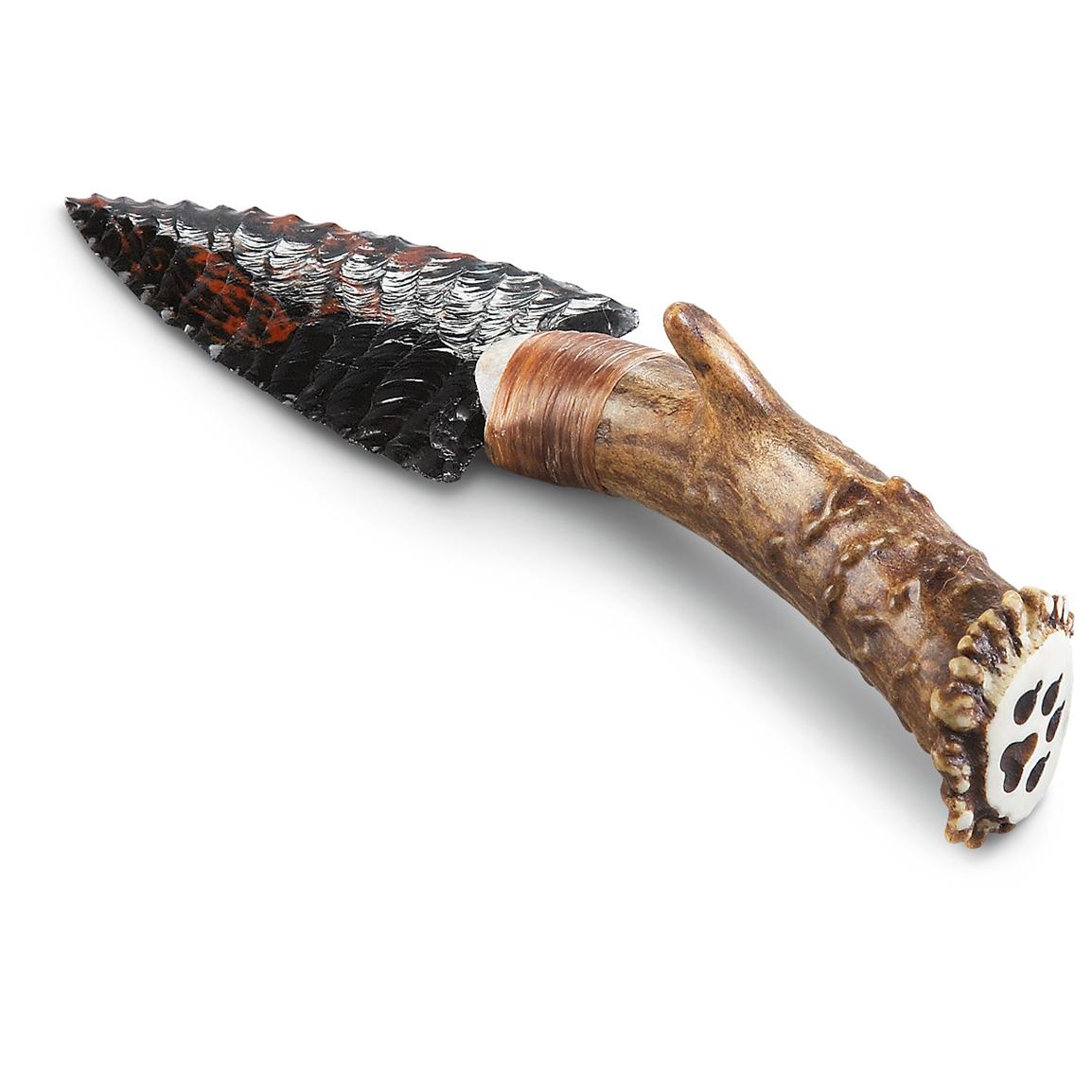 Deer Antler Obsidian Knife - 217490, Collectors Knives at Sportsman's ...
