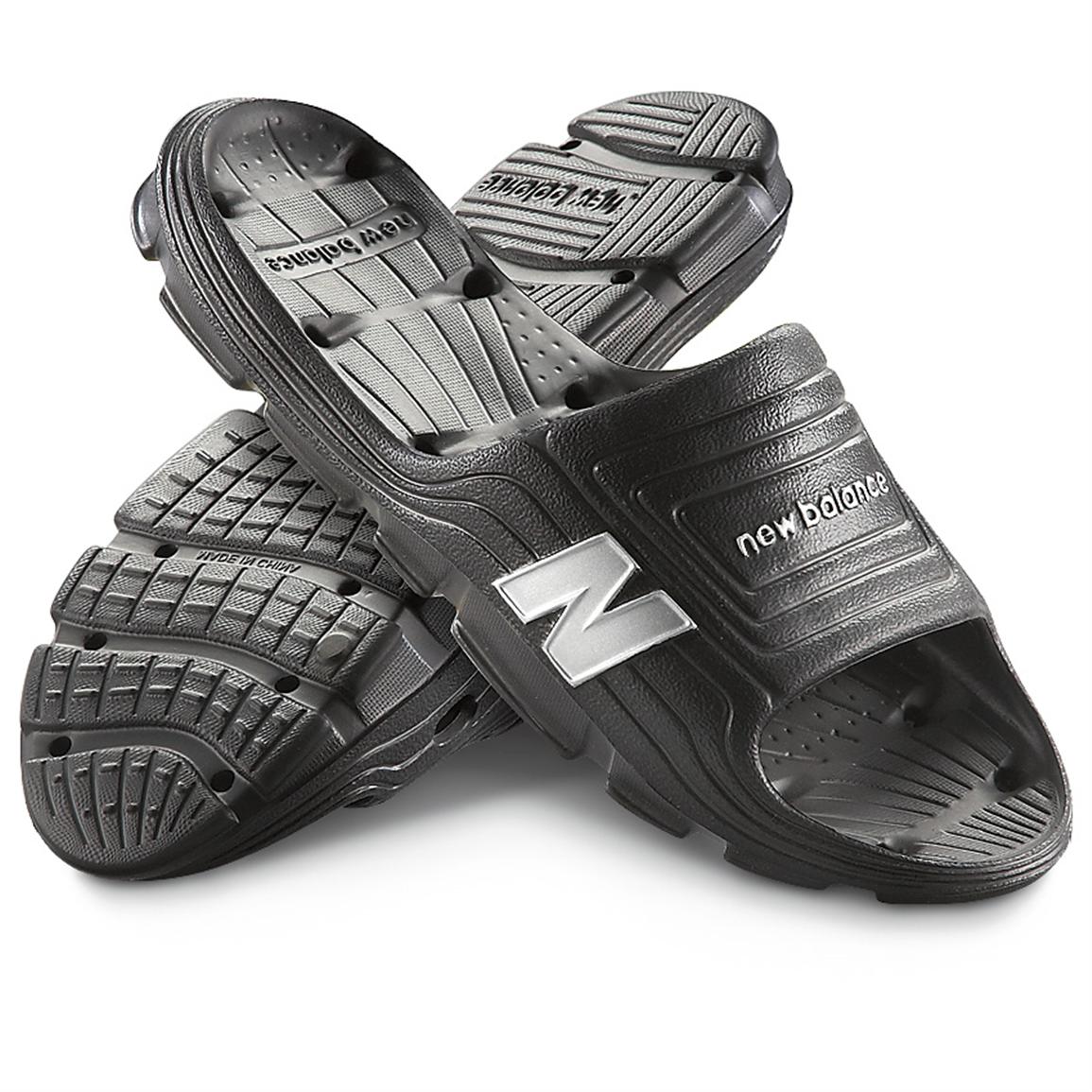 New Balance Men's Float Slides, Black 218974, Sandals & Flip Flops at