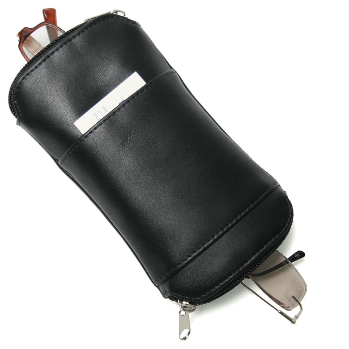 Royce® Leather Deluxe Double Eyeglass Case - 219721, Sunglasses 