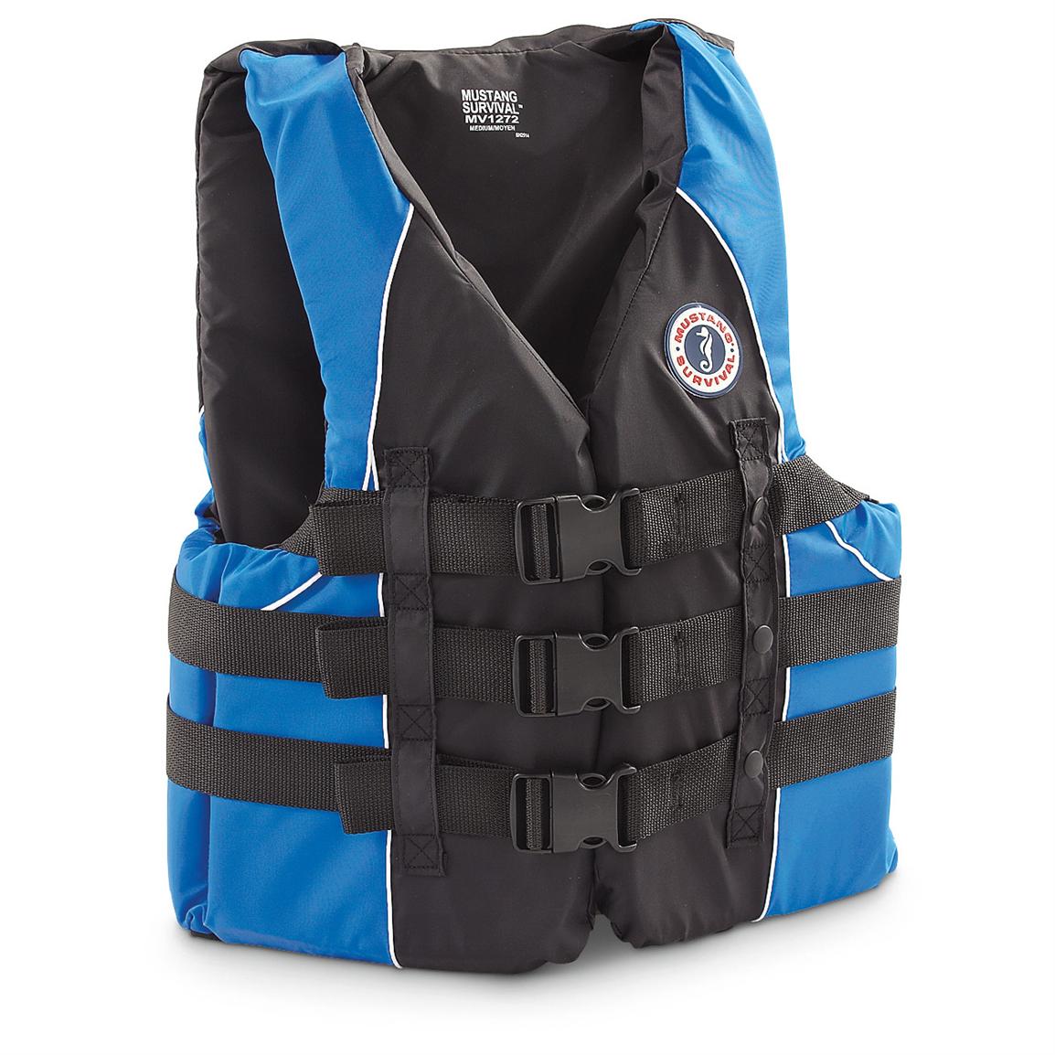Mustang Survival® 3 - buckle Life Jacket, Blue / Black - 221215, Ski