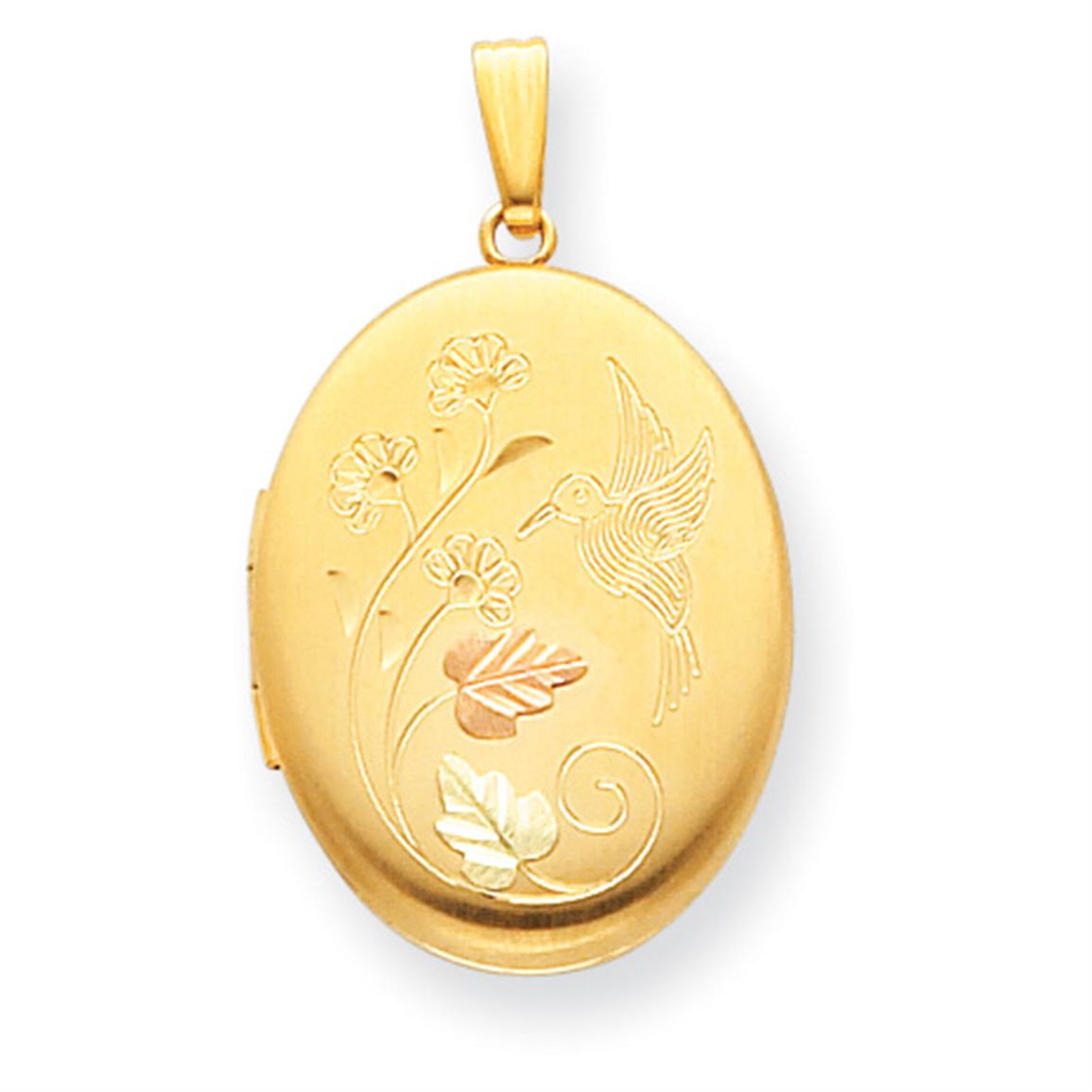 Black Hills Gold 14K Gold - filled Hummingbird Locket - 223329, Jewelry