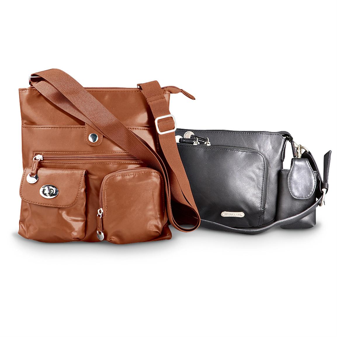 Travelon® 2 - Pc. Purse Set, Black and Tan - 224078, Purses & Handbags at Sportsman&#39;s Guide