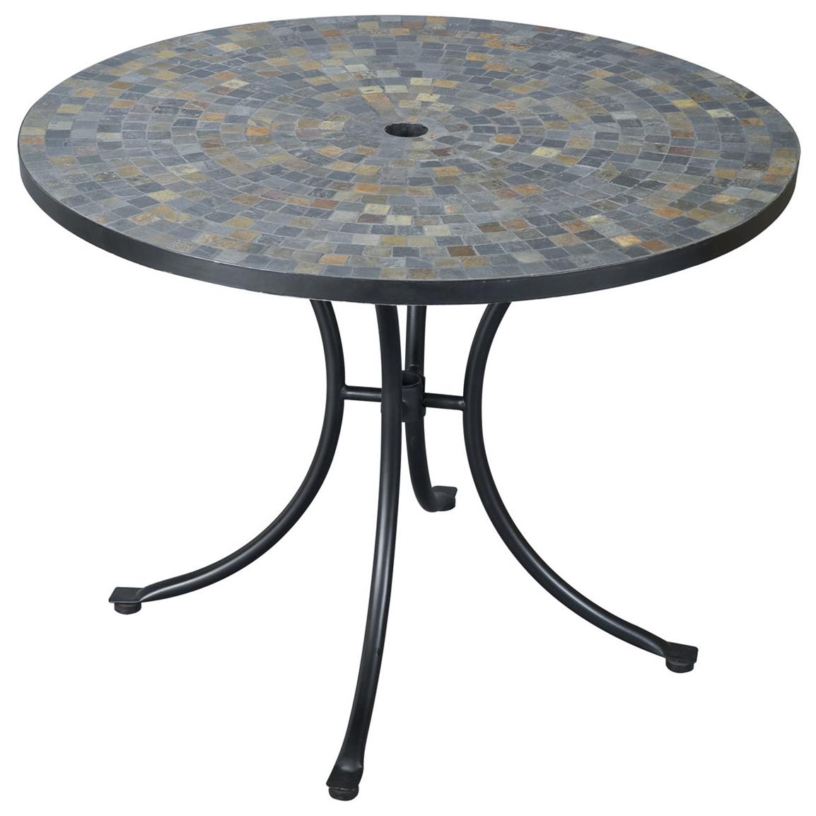 Stone Harbor Slate Tile Top Outdoor Table 224986, Patio Furniture at