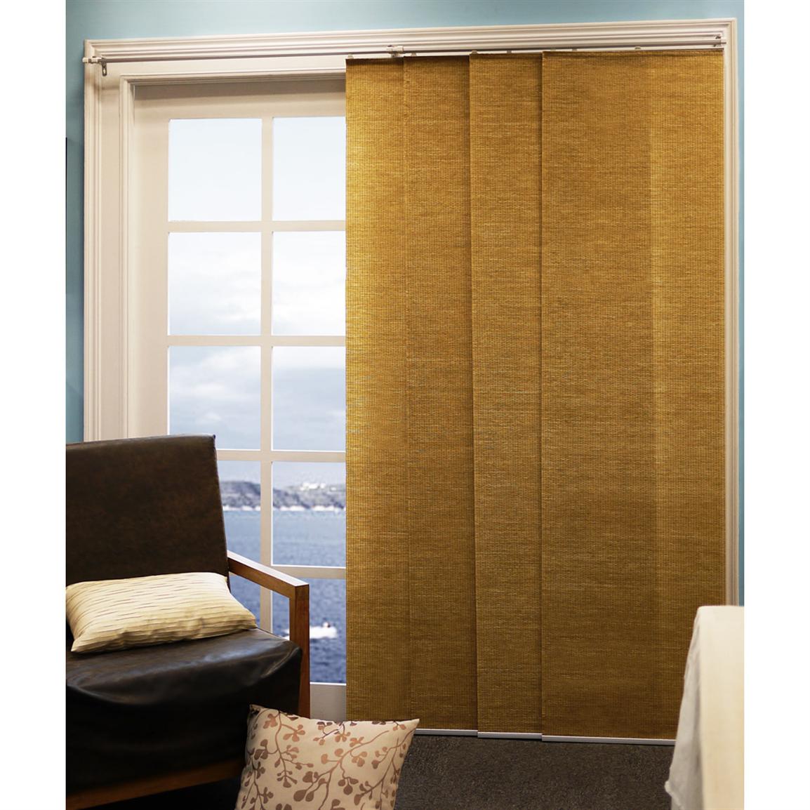 Seafoam Green Sheer Curtains Bamboo Panels for Sliding Gla