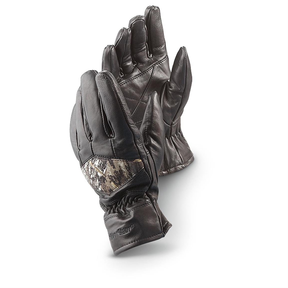 2 - Prs. of 40 gram ™ Insulation Stag Leather Gloves, Black .
