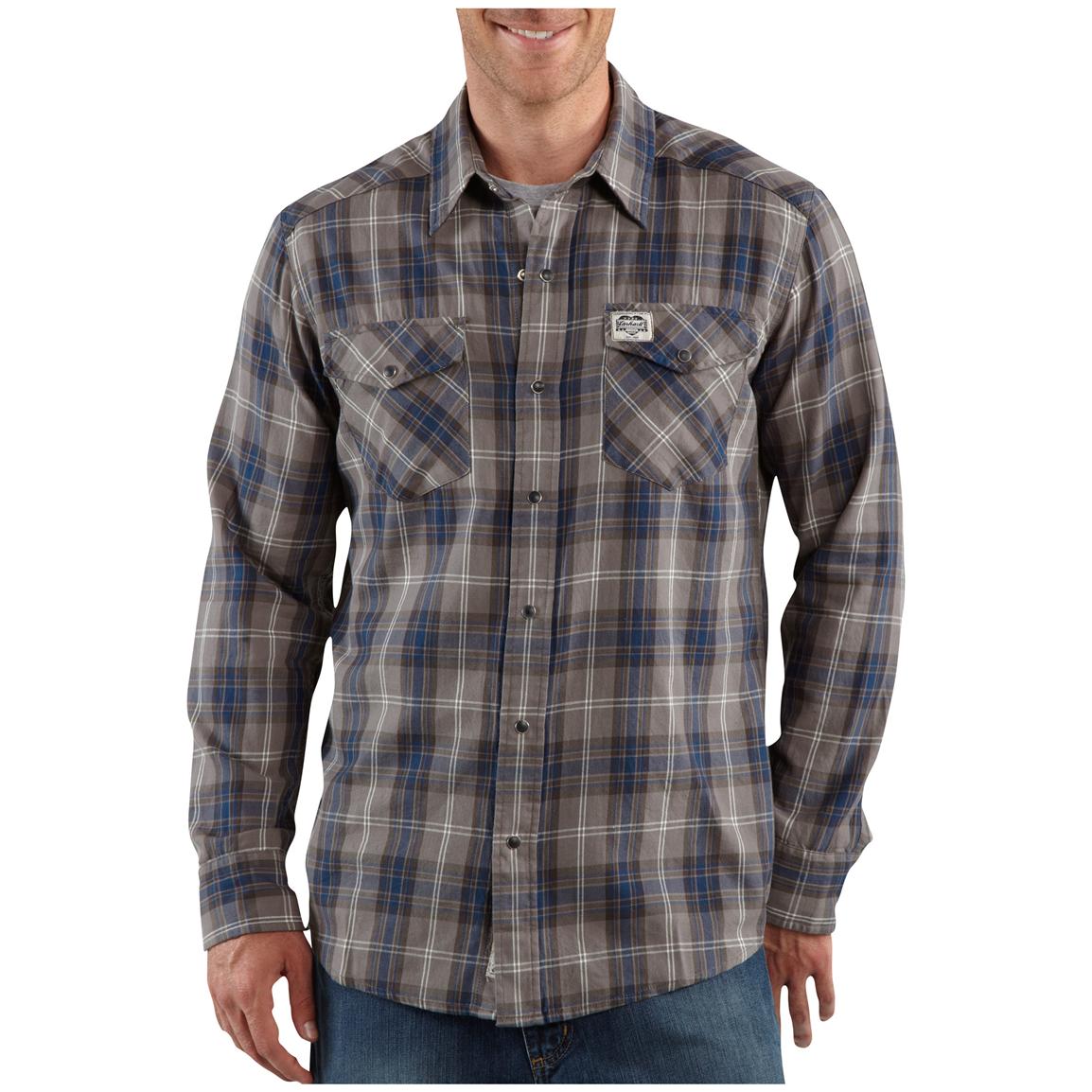 Mens Carhartt® Long Sleeve Cotton Shirt 227105 Shirts At