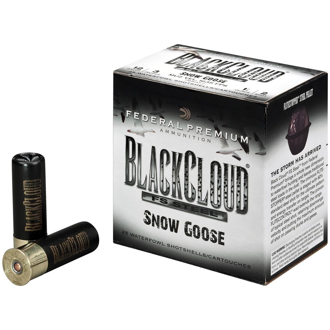 25 Rounds Federal Premium Black Cloud Snow Goose Shot Shells 228720 