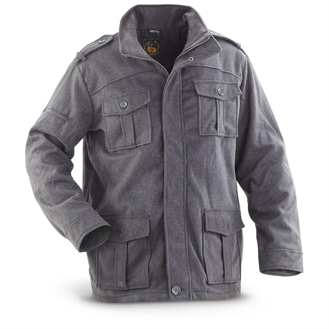 Sportier® Wool - blend Military - style Jacket - 229291, Insulated 