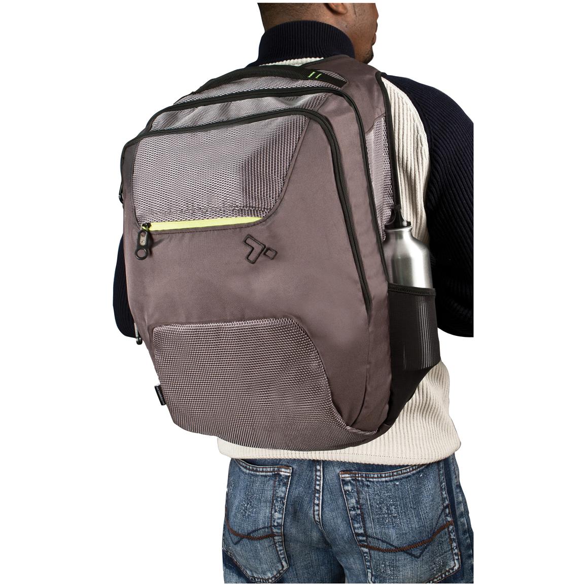 Travelon Anti - Theft React 3 - compartment Backpack, Slate - 229584, Backpacks at Sportsman&#39;s Guide
