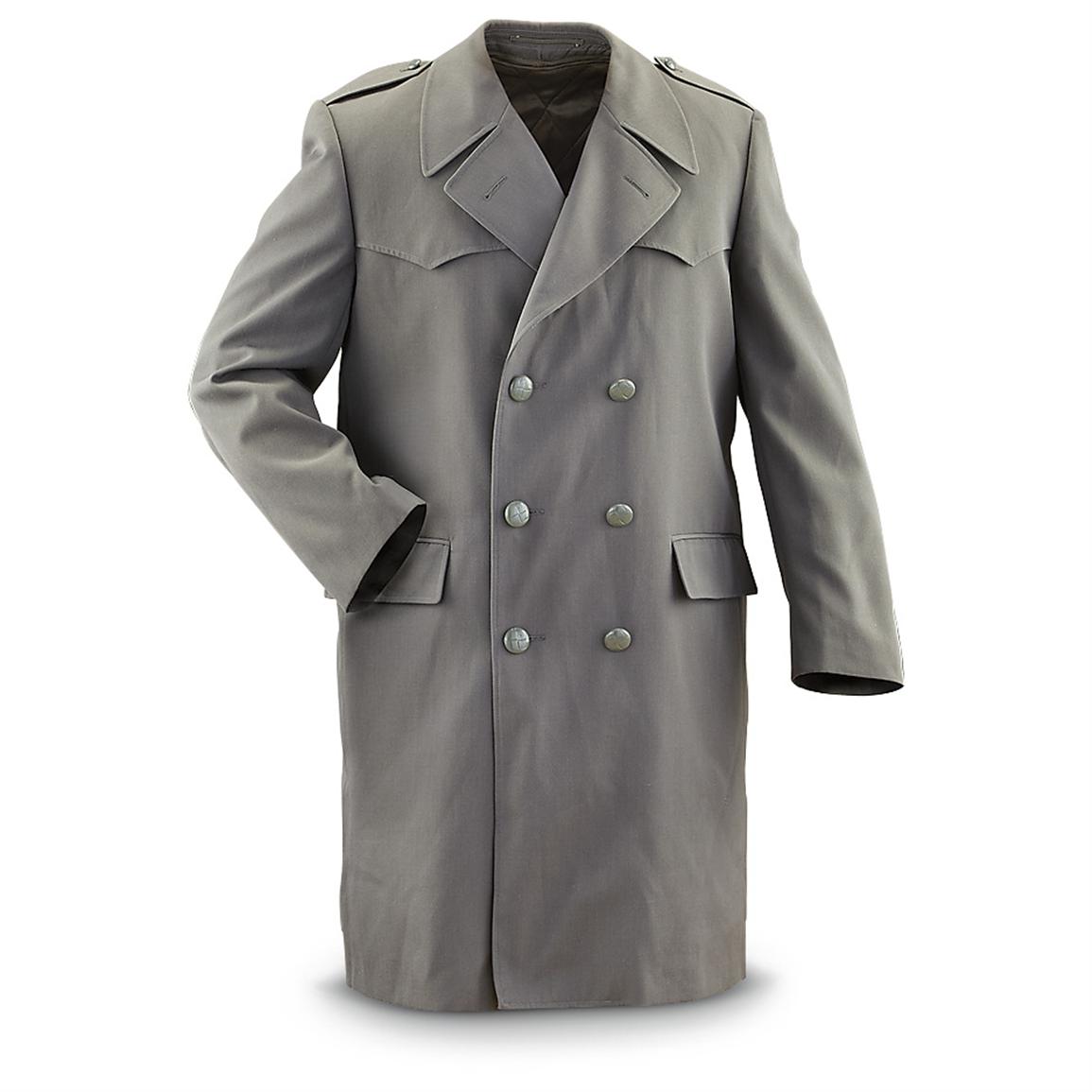 Used Italian Military Trench Coat with Liner Gray - 230124