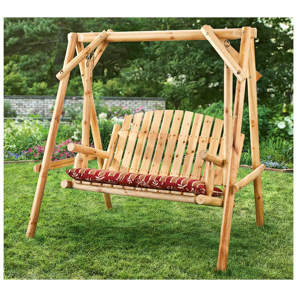 CASTLECREEK 4' Log Swing, 2 Seater 232388, Patio Furniture at