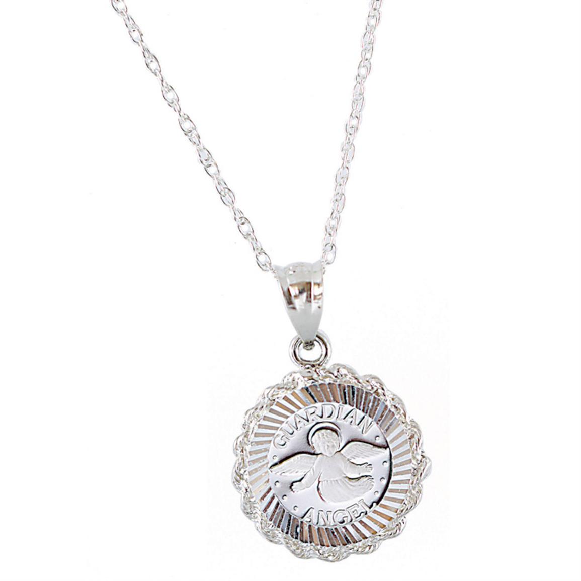 Sterling Silver Guardian Angel Pendant - 232746, Jewelry at Sportsman's