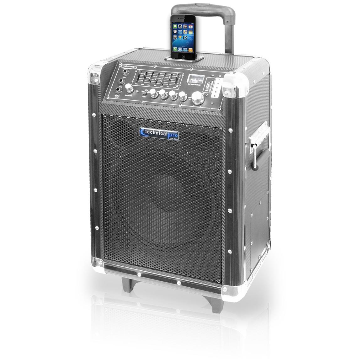 Technical Pro™ Battery powered 1,100W Portable PA System with 2