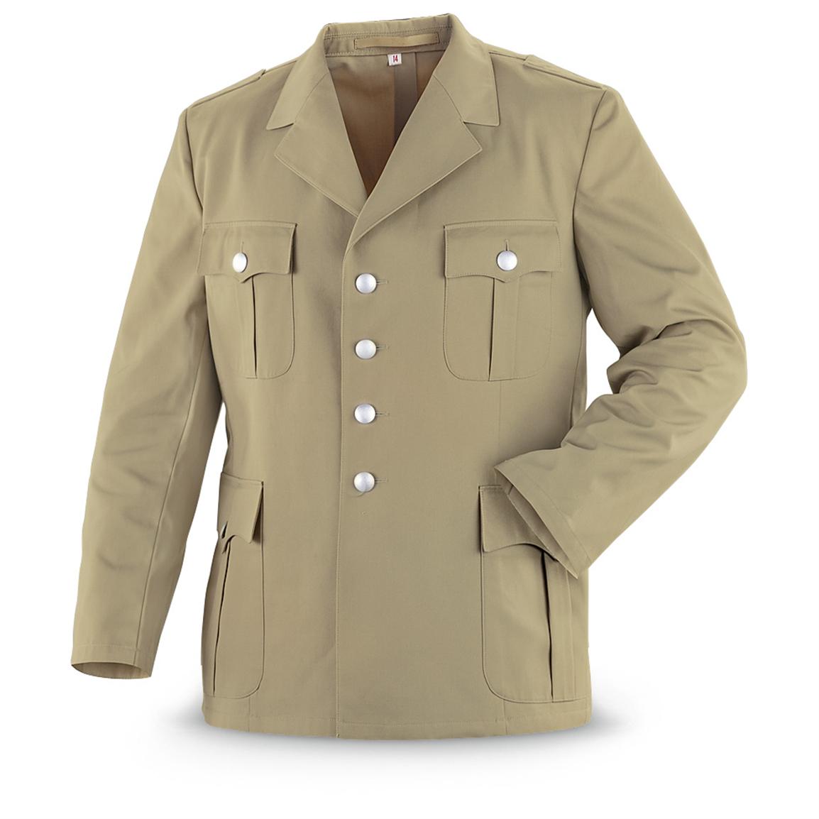 Used German Military Dress Jacket Tan - 233216 Pea Coats &amp Dress