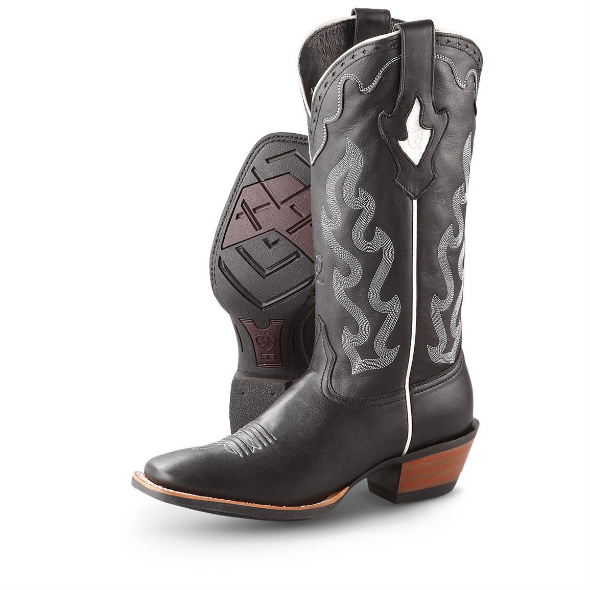 Women's Ariat® Crossfire Caliente Western Boots, Black - 233438, Cowboy