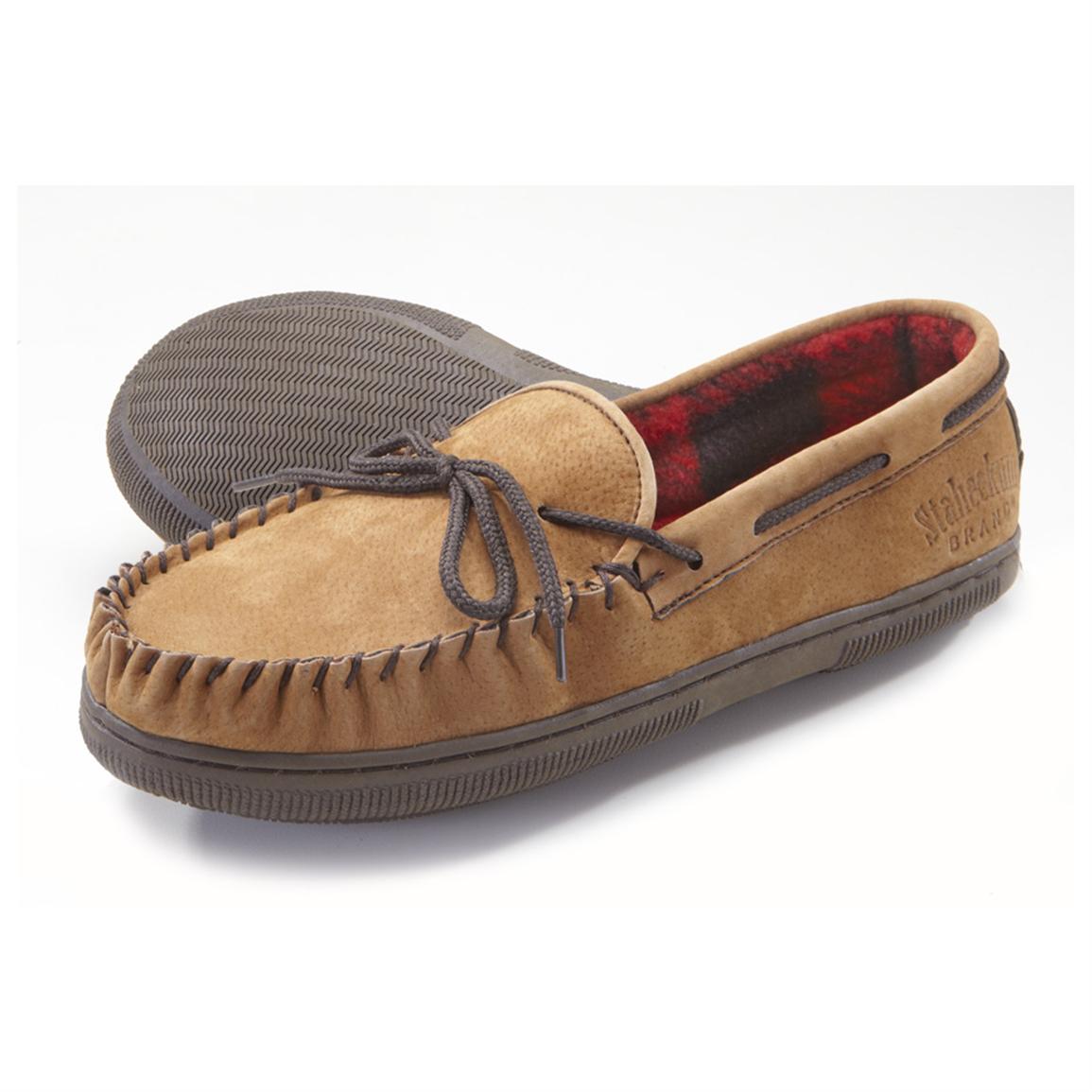 mens moccasin slippers flannel lined