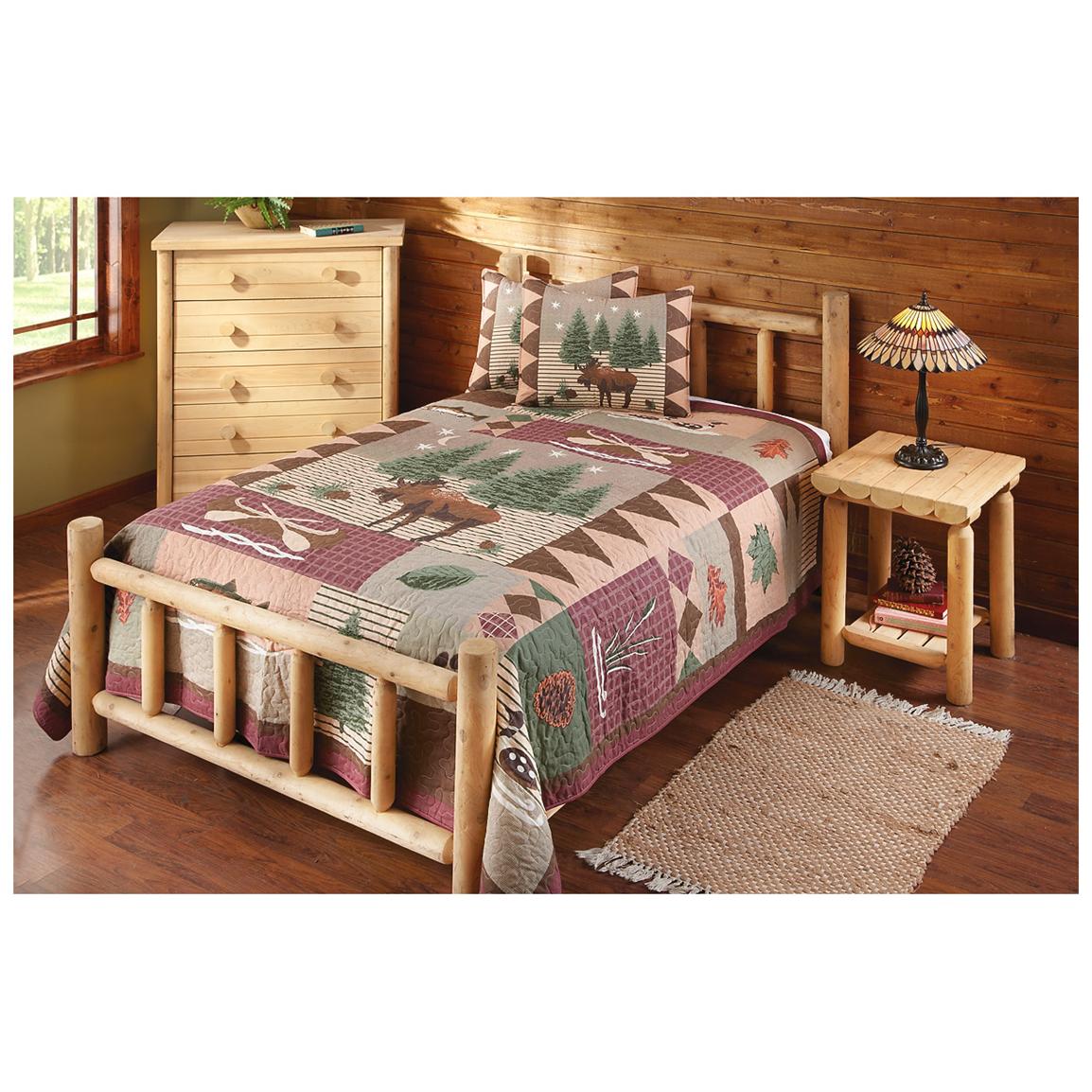 Castlecreek Twin Deluxe Cedar Log Bed - 551981, Bedroom Sets