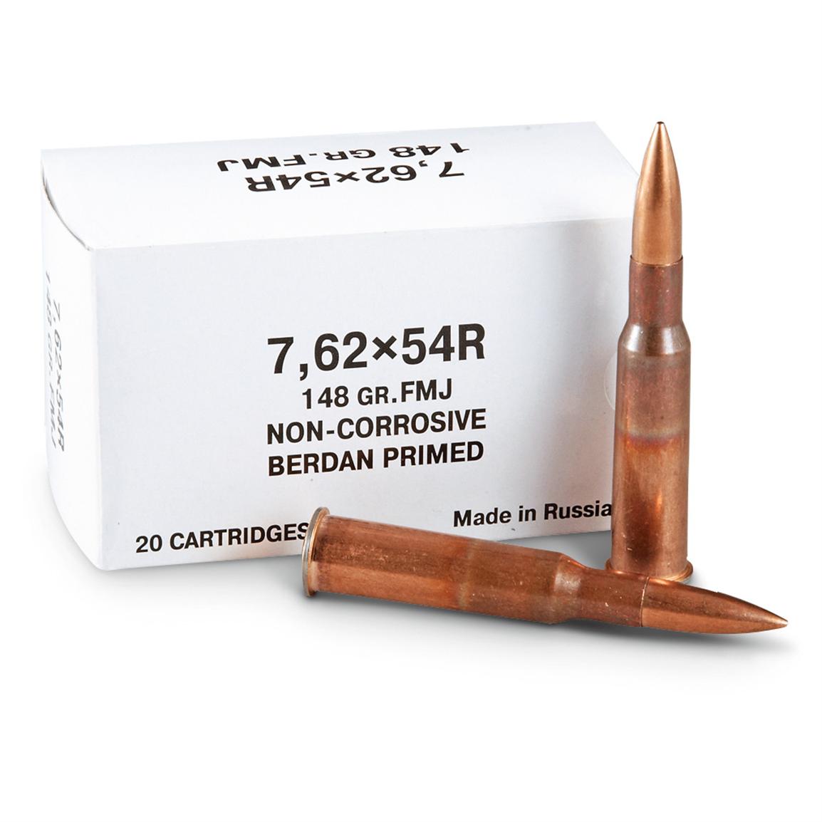 500 rounds 7.62x54mmR 148 Grain FMJ Ammo 236201, 7.62x54R Ammo at