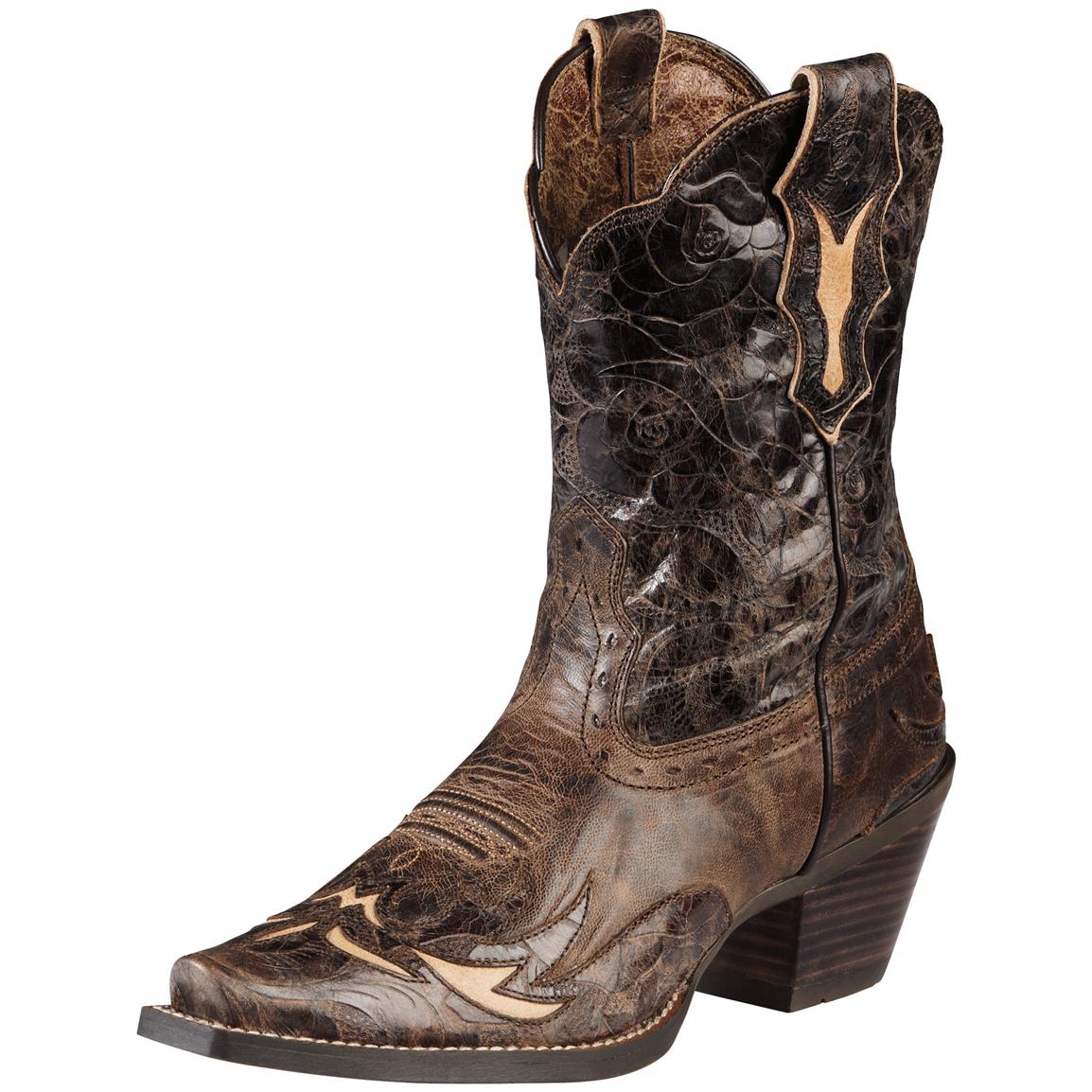 Women&#39;s Ariat® 9&quot; Dahlia Cowboy Boots, Brown - 282503, Cowboy & Western Boots at Sportsman&#39;s Guide