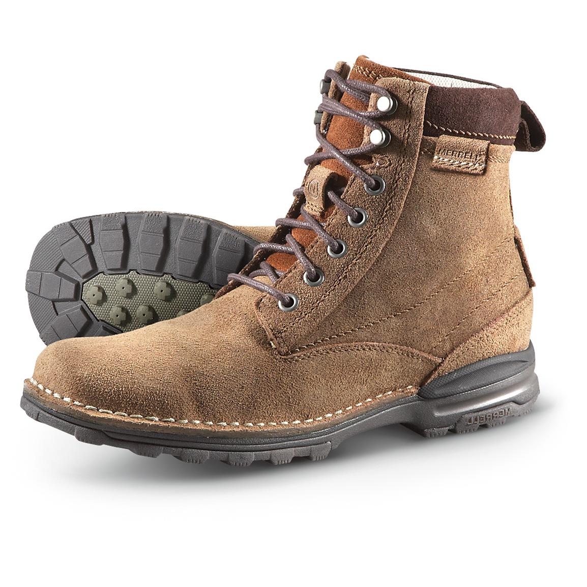 Men's Merrell® Perdal Hiking Boots, Bison - 283035, Work Boots at 365 ...