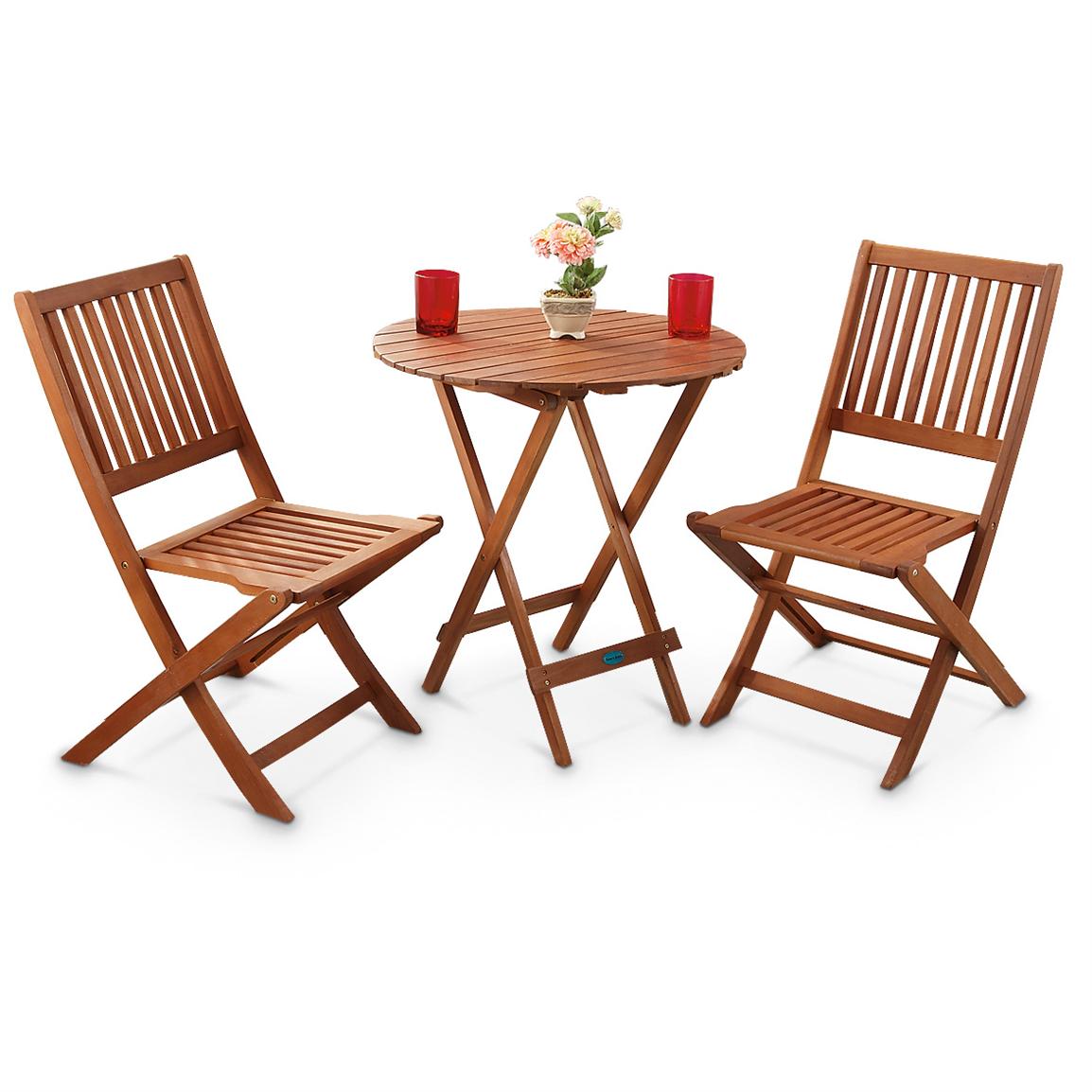 3 - Pc. Outdoor Folding Table and Chairs Set - 283209, Patio Furniture