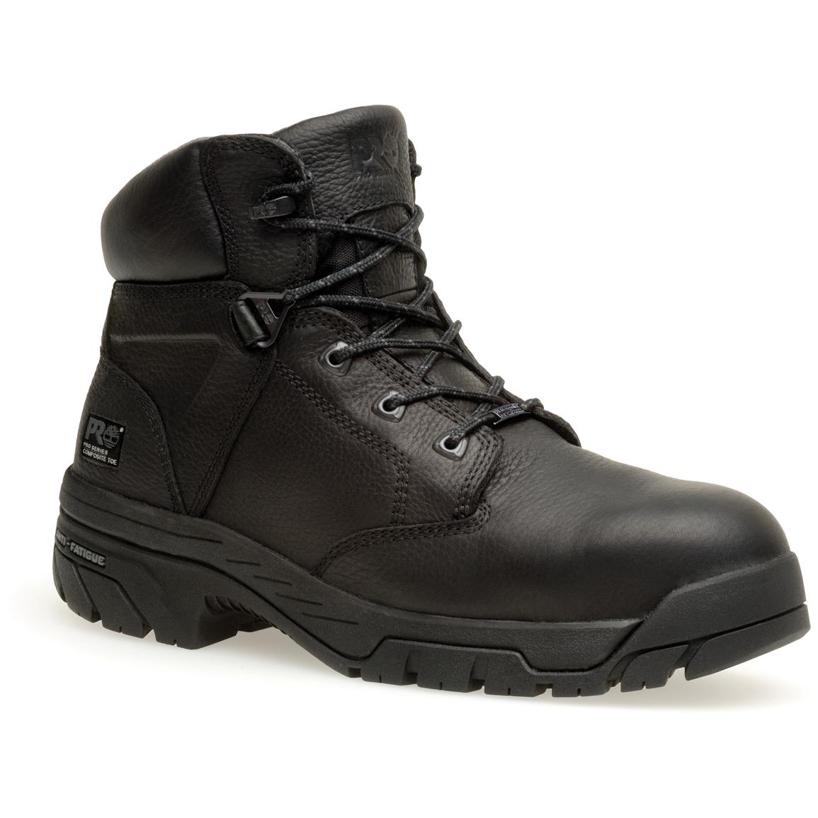 Men's 6" Timberland Pro® Helix™ WATERPROOF Composite Toe Boots, Black