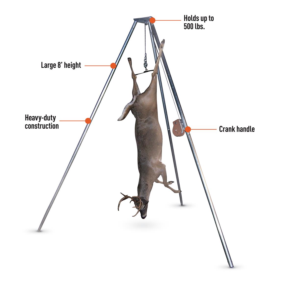 game-hanger-lift-hoist-gambrel-portable-500-lb-tripod-deer-bow-hunting