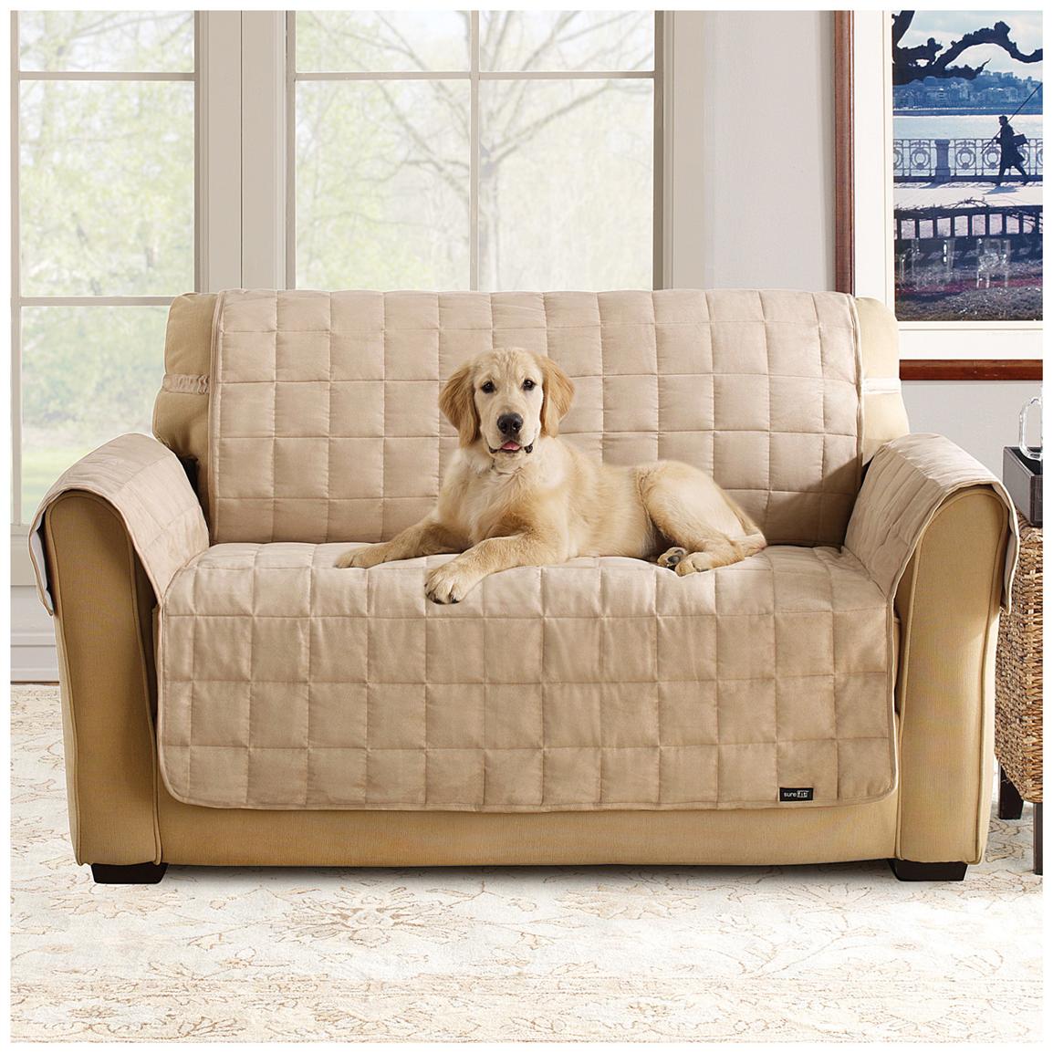 Sure Fit® Waterproof Quilted Suede Sofa Pet Cover 292842, Furniture Covers at Sportsman's Guide