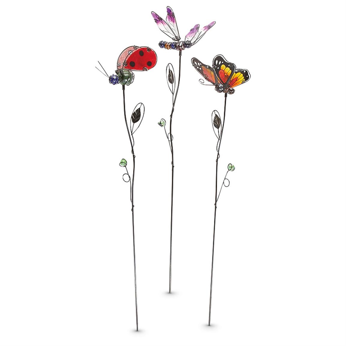 3 Glass Garden Stakes 297474 Decorative Accessories At