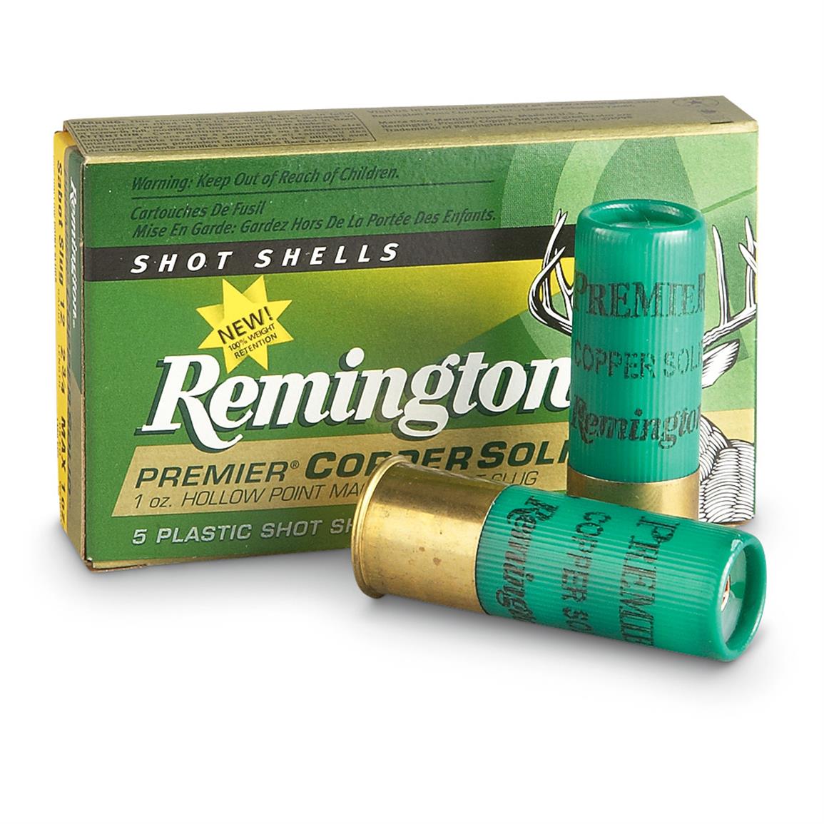 5 Rounds Remington 20 Gauge 2 3 4 Copper Solid Sabot Slug 7333 20 