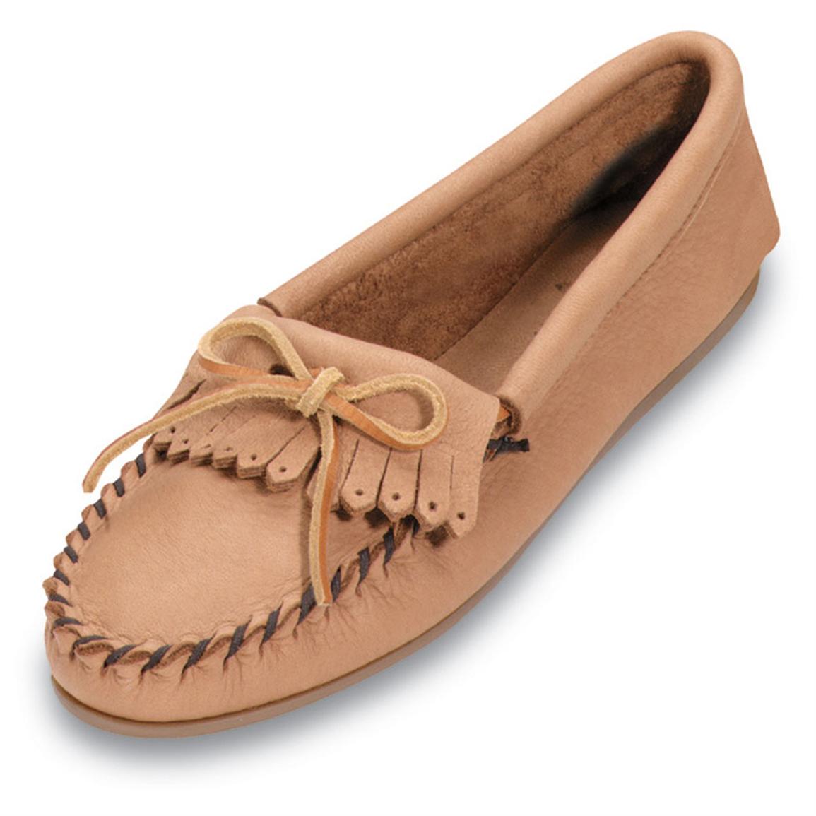 Women&amp;#39;s Minnetonka® Moccasin Deerskin Soft-T Moccasins - 420989 ...