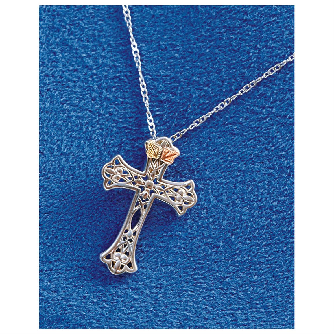 Sterling / Black Hills Gold Celtic Cross Necklace - 421191, Jewelry at