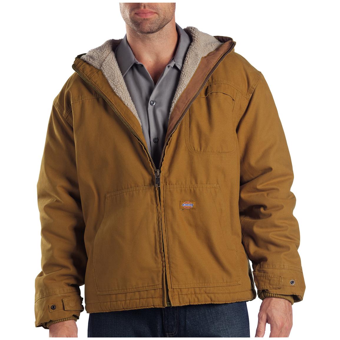 Dickies® Sanded Duck Sherpa-lined Hooded Work Jacket - 421293