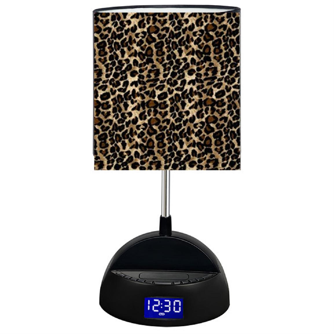 Bluetooth Speaker Lamp with Leopard Shade - 423962, Lighting at