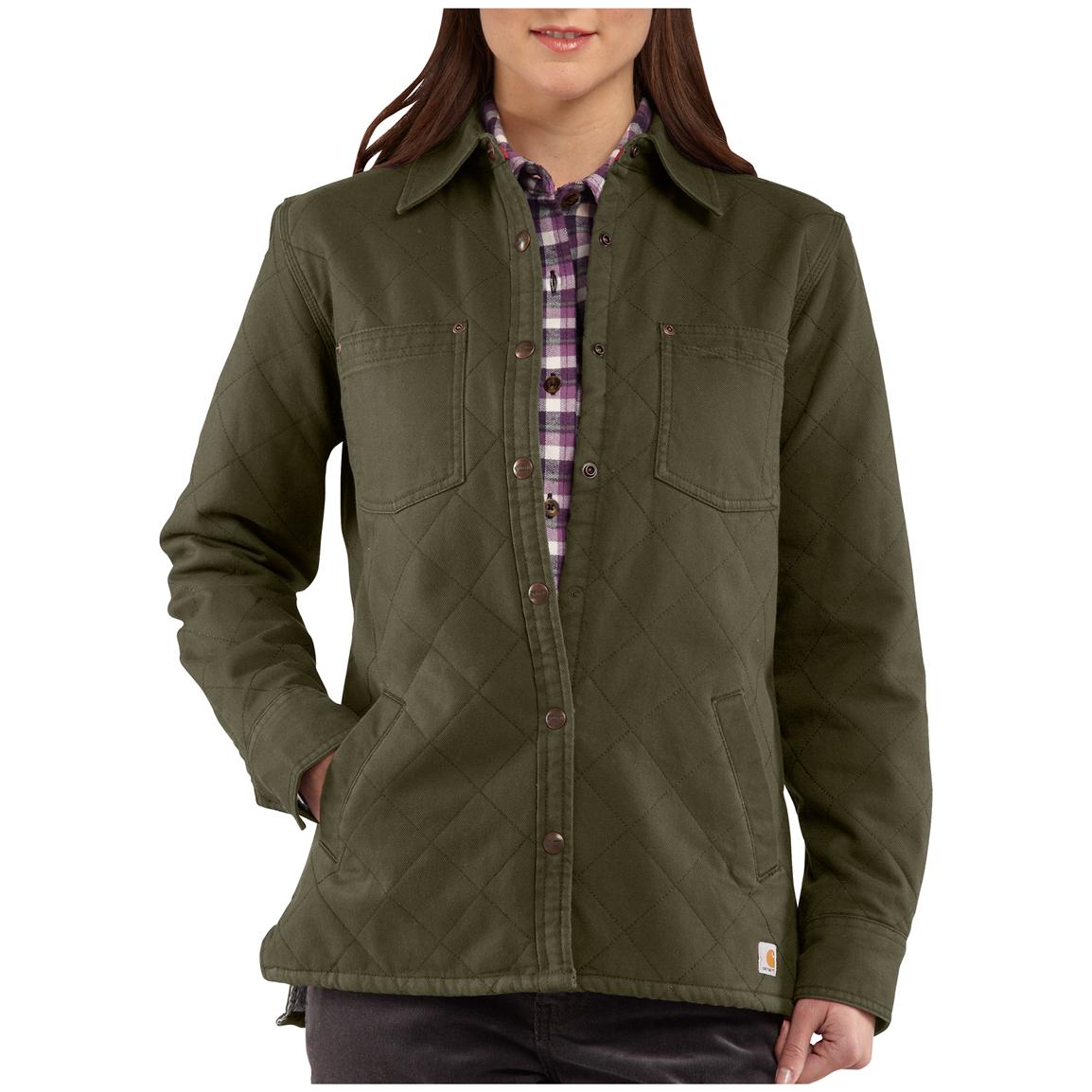 Women&39s Carhartt® Highland Quilted Shirt Jacket - 427583 Shirts