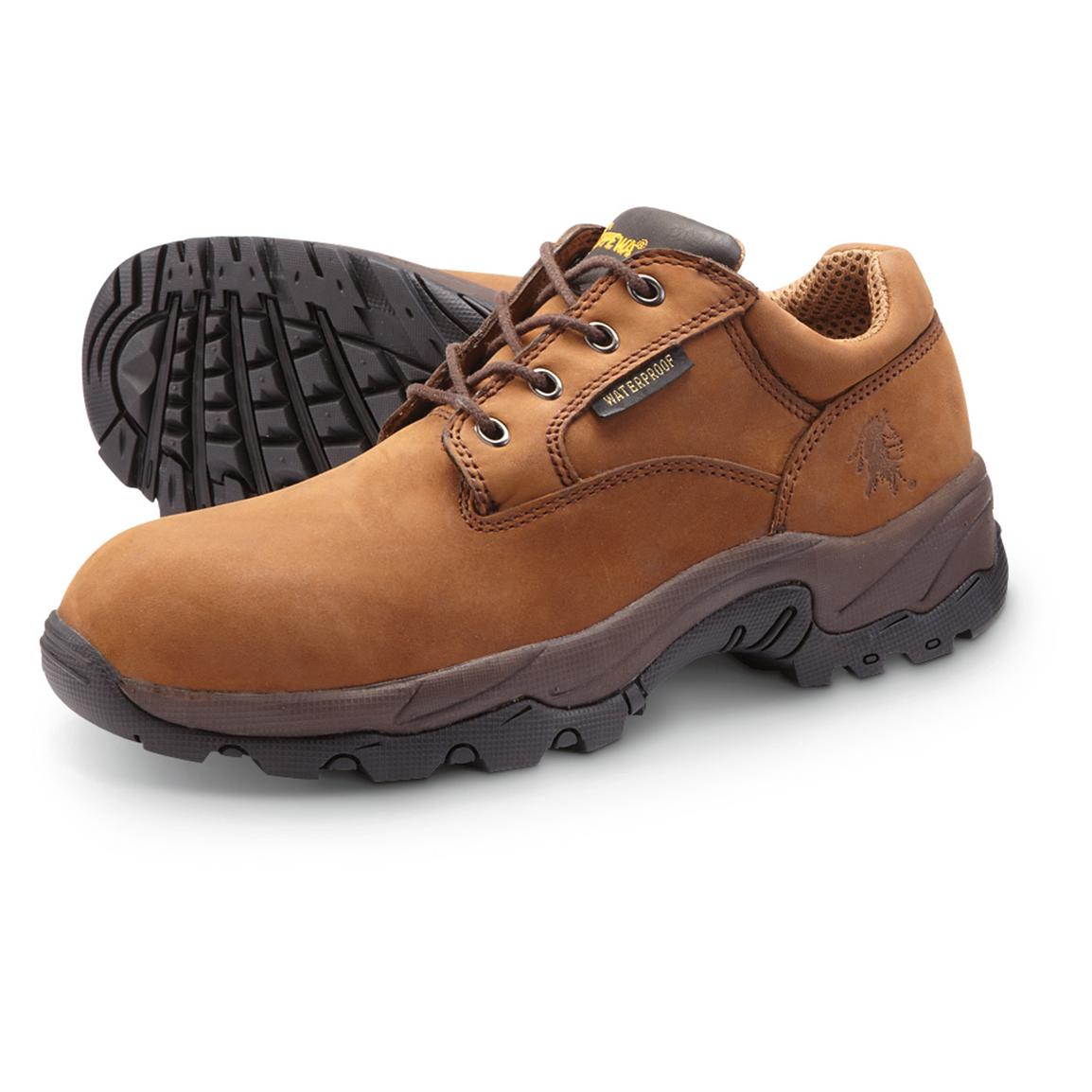 Men's Chippewa Boots Waterproof Oxford Work Shoes, Brown 578583