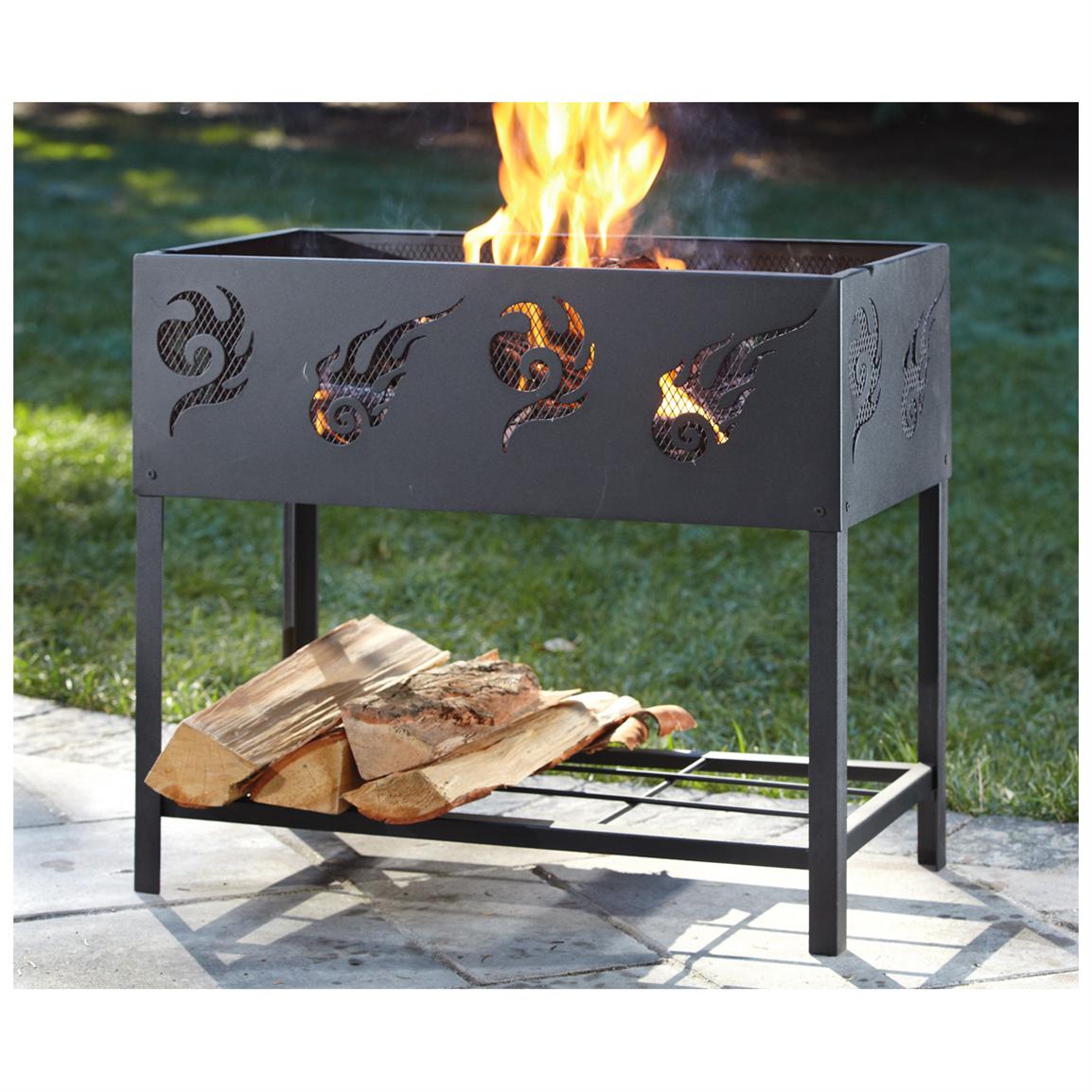 CASTLECREEK® BBQ Firepit with Log Rack - 581199, Fire Pits ...