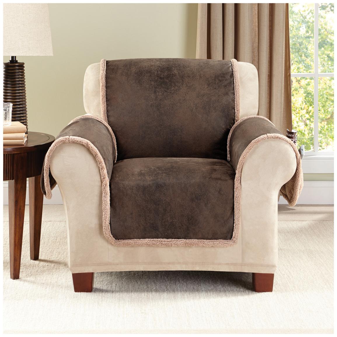 Sure Fit® Stretch Leather Recliner Slipcover - 581254, Furniture Covers 