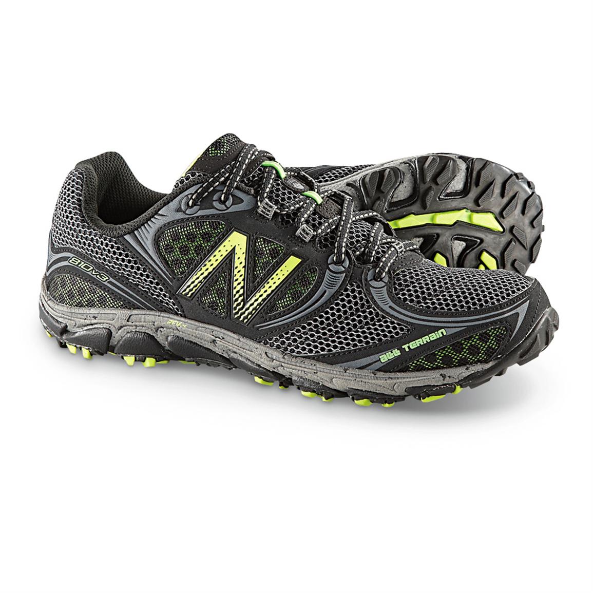 Men's New Balance 810 Trail Running Shoes, Gray / Yellow 581674, Running Shoes & Sneakers at