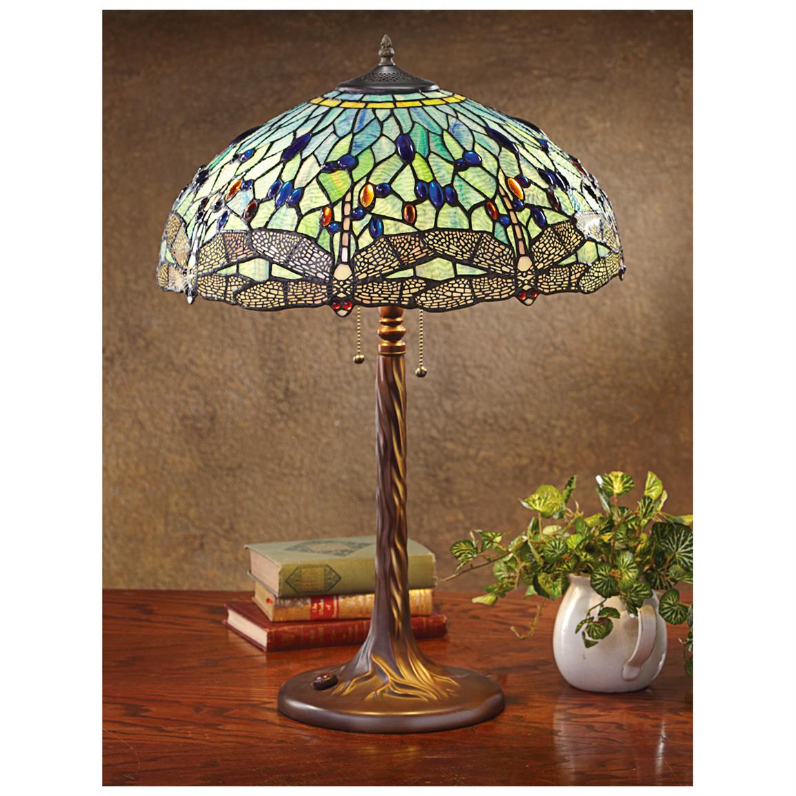 Dragonfly Tiffanystyle Table Lamp 581821, Lighting at Sportsman's Guide