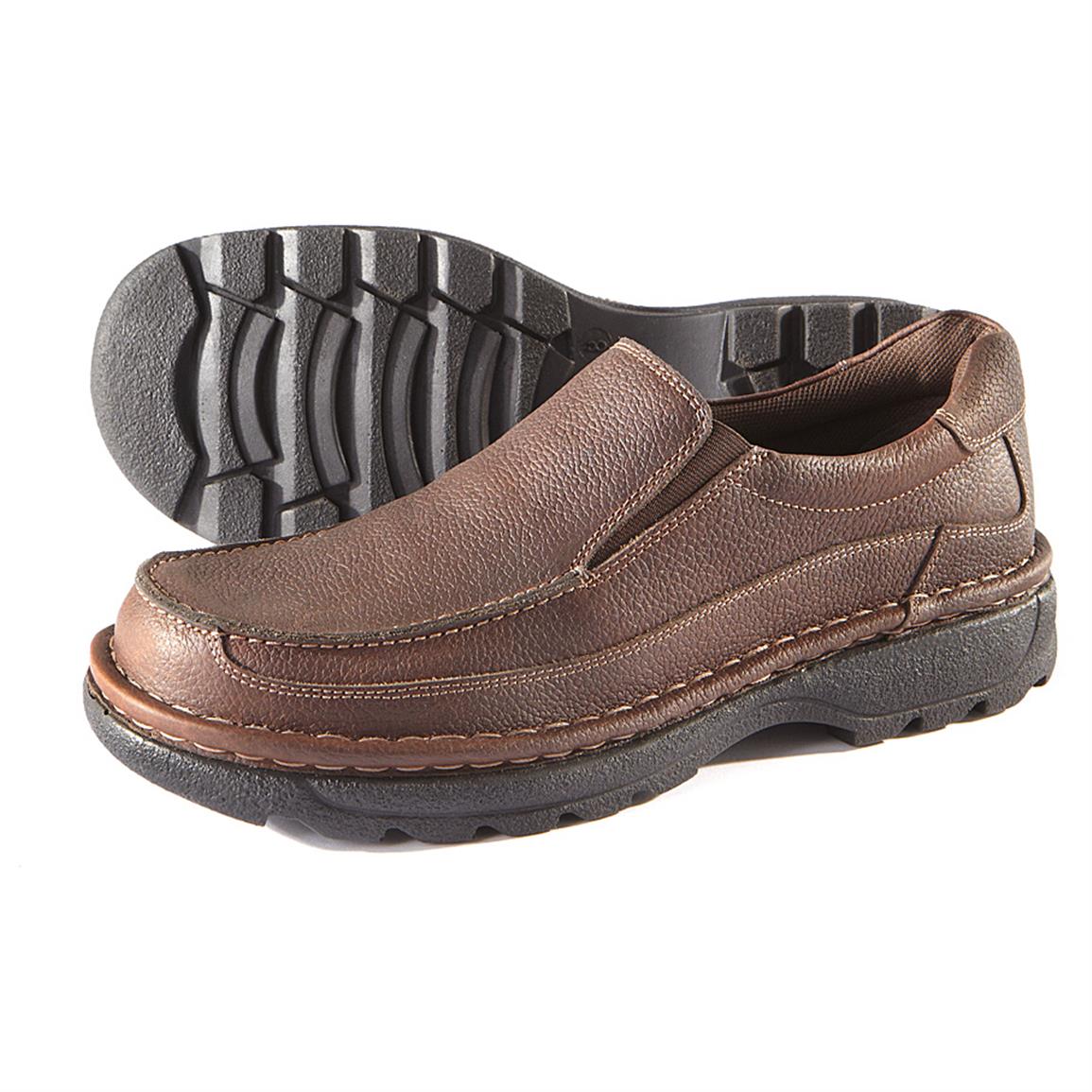 Guide Gear Gunflint Men's Slip-on Loafers, Brown â€¢ Rugged full-grain ...