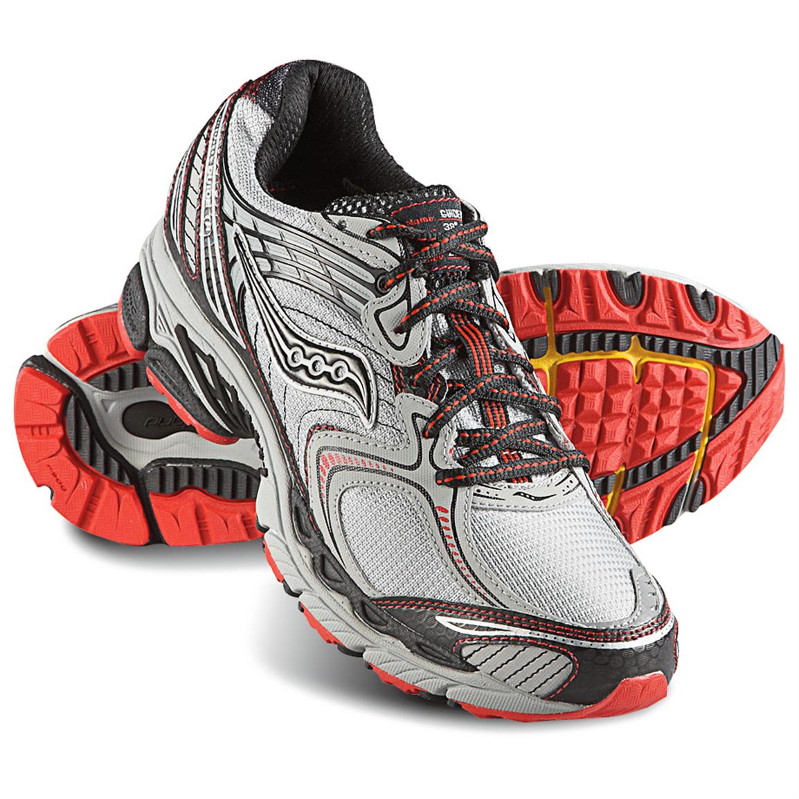 Men's Saucony Pro Grid Guide Athletic Shoes, Black / Red 582728