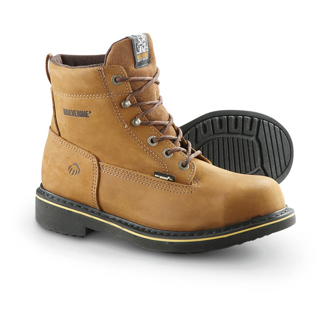 Men&#39;s Wolverine® 6&quot; Steel Toe EH Foster DuraShocks® Boots, Brown - 590579, Work Boots at ...
