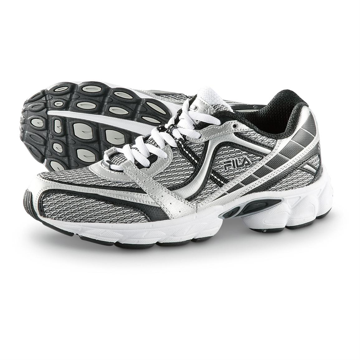 Men&#39;s Fila® Furio Running Shoes, Sliver / Black / White - 590835, Running Shoes & Sneakers at ...