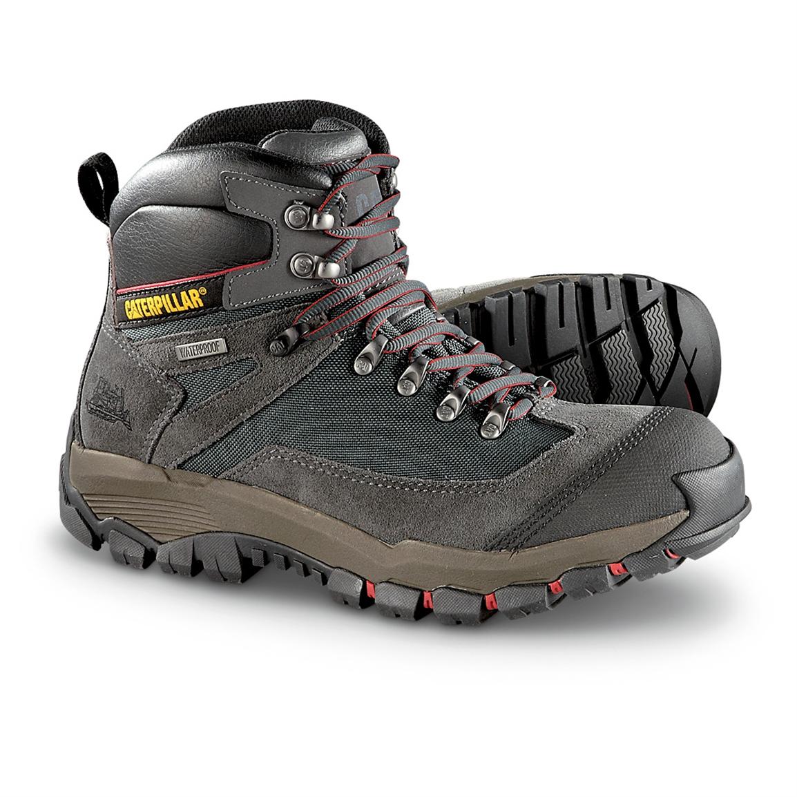 Men's CAT® Footwear Knightsen Waterproof Work Boots, Dark Gull / Gray 590839, Hiking Boots