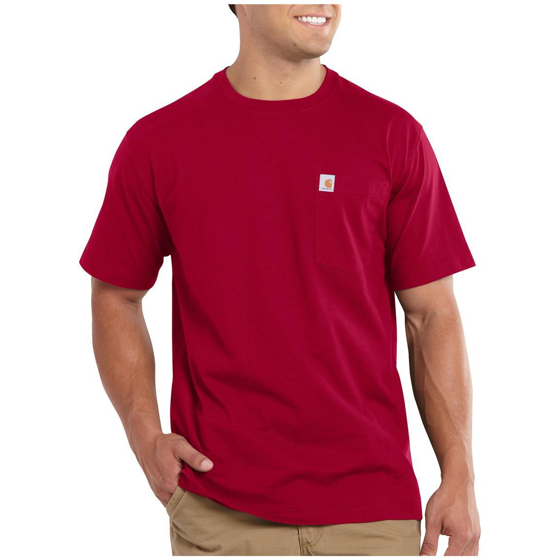 red carhart t shirt